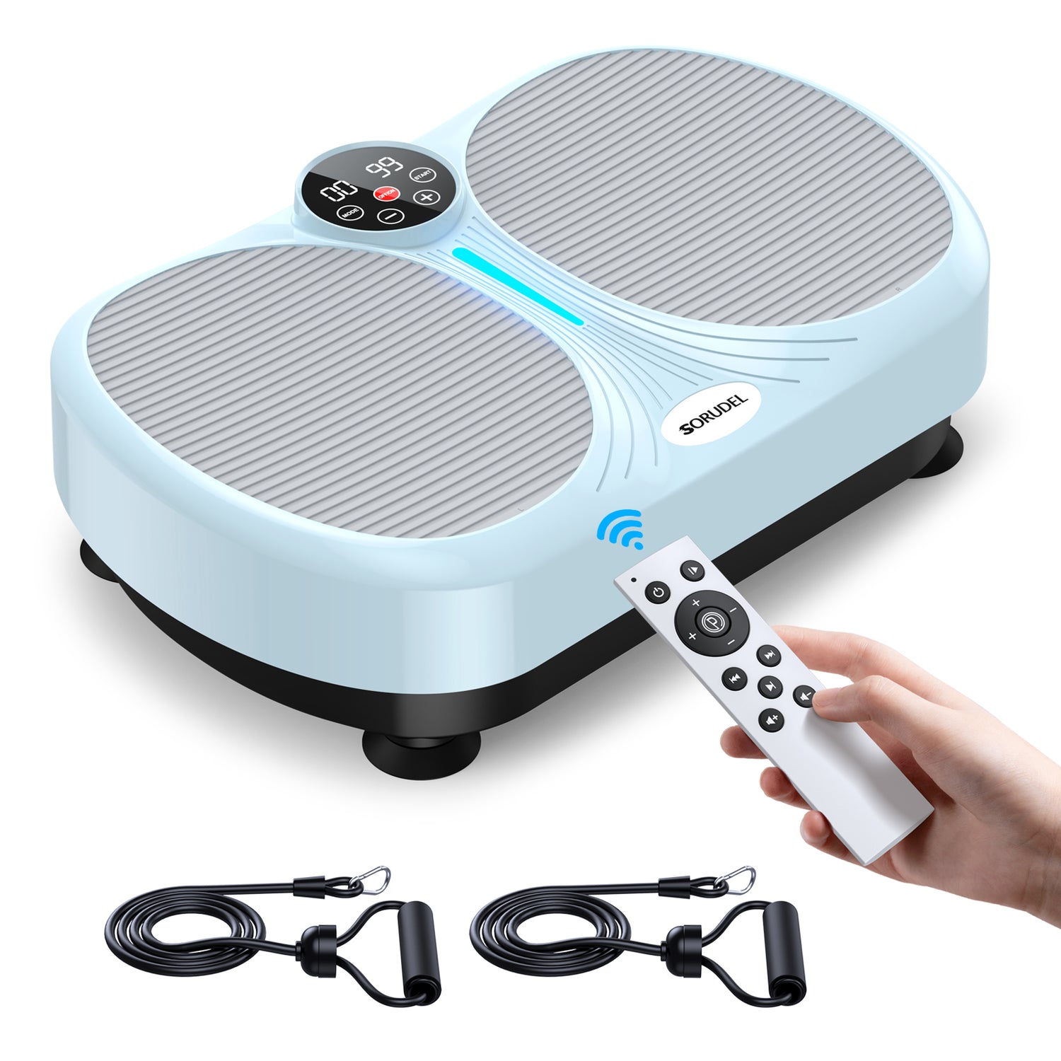Dual-Foot Vibration Plate Machine with Remote Control & Resistance Bands