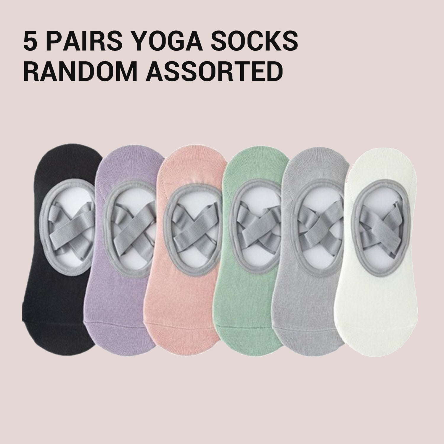 Women's Non-Slip Yoga Socks with Cross Straps — Anti-Slip Grip for Pilates & Ballet