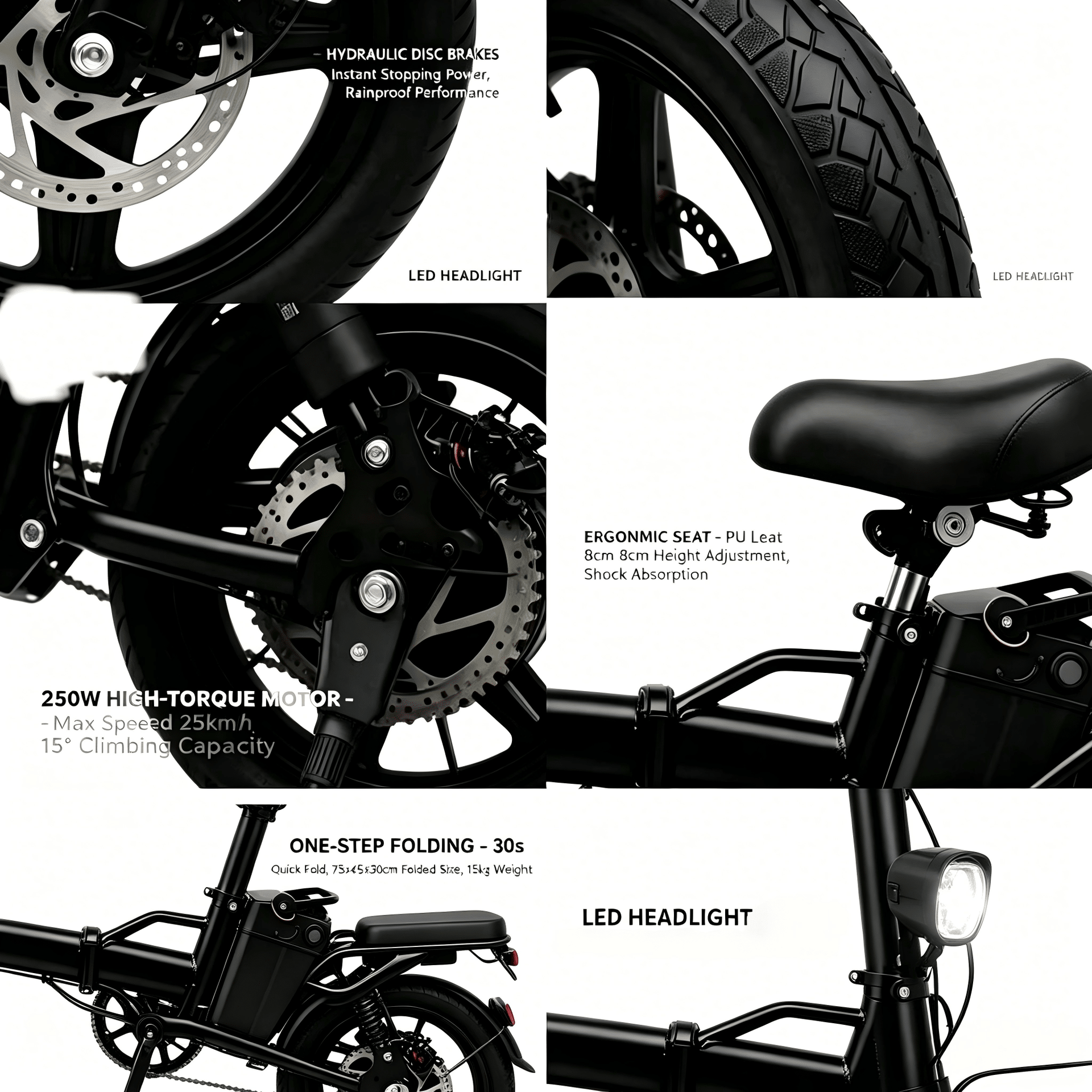 14" Folding Electric Bike – 25km Range, Display Screen & Dual Shock Absorbers for Urban Commuting - AGILITHOR