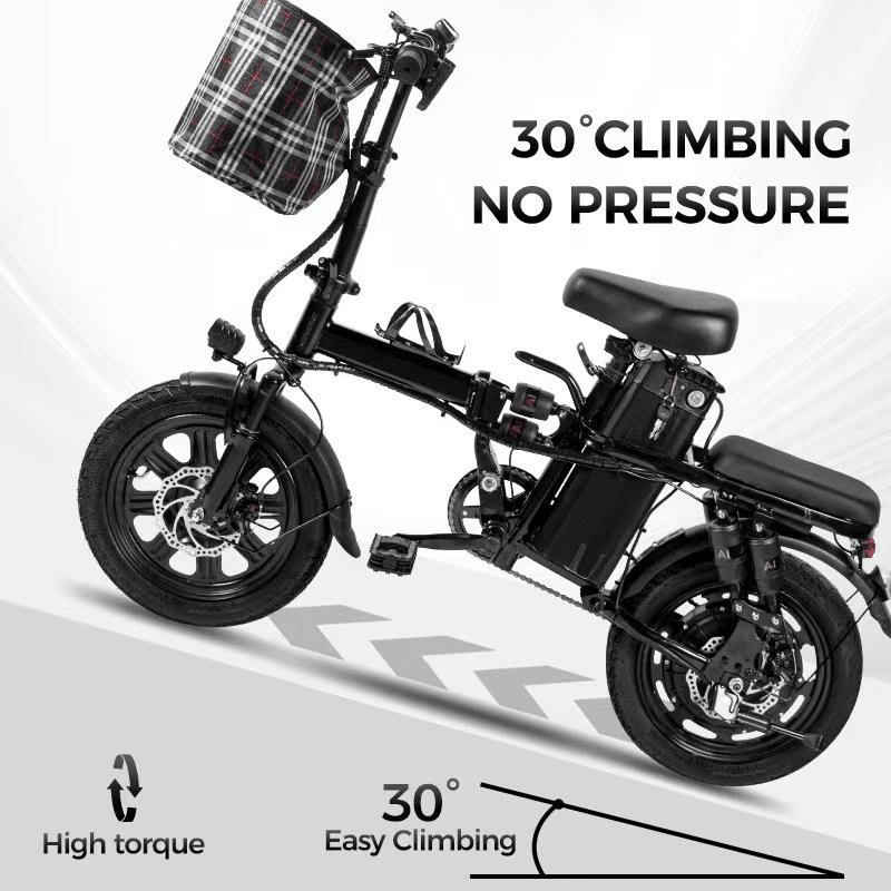 14" Folding Electric Bike – 25km Range, Display Screen & Dual Shock Absorbers for Urban Commuting - AGILITHOR