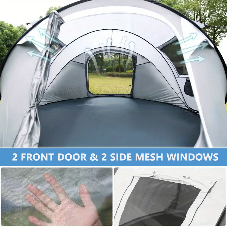 Agilithor Pop-Up Camping Tent with Sun Canopy — 4-6 Person