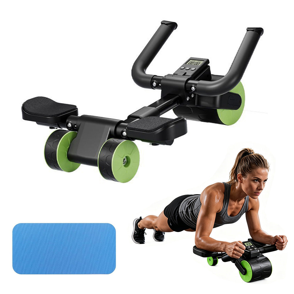 Ab Roller Wheel with LCD Counter, Elbow Support & Knee Mat
