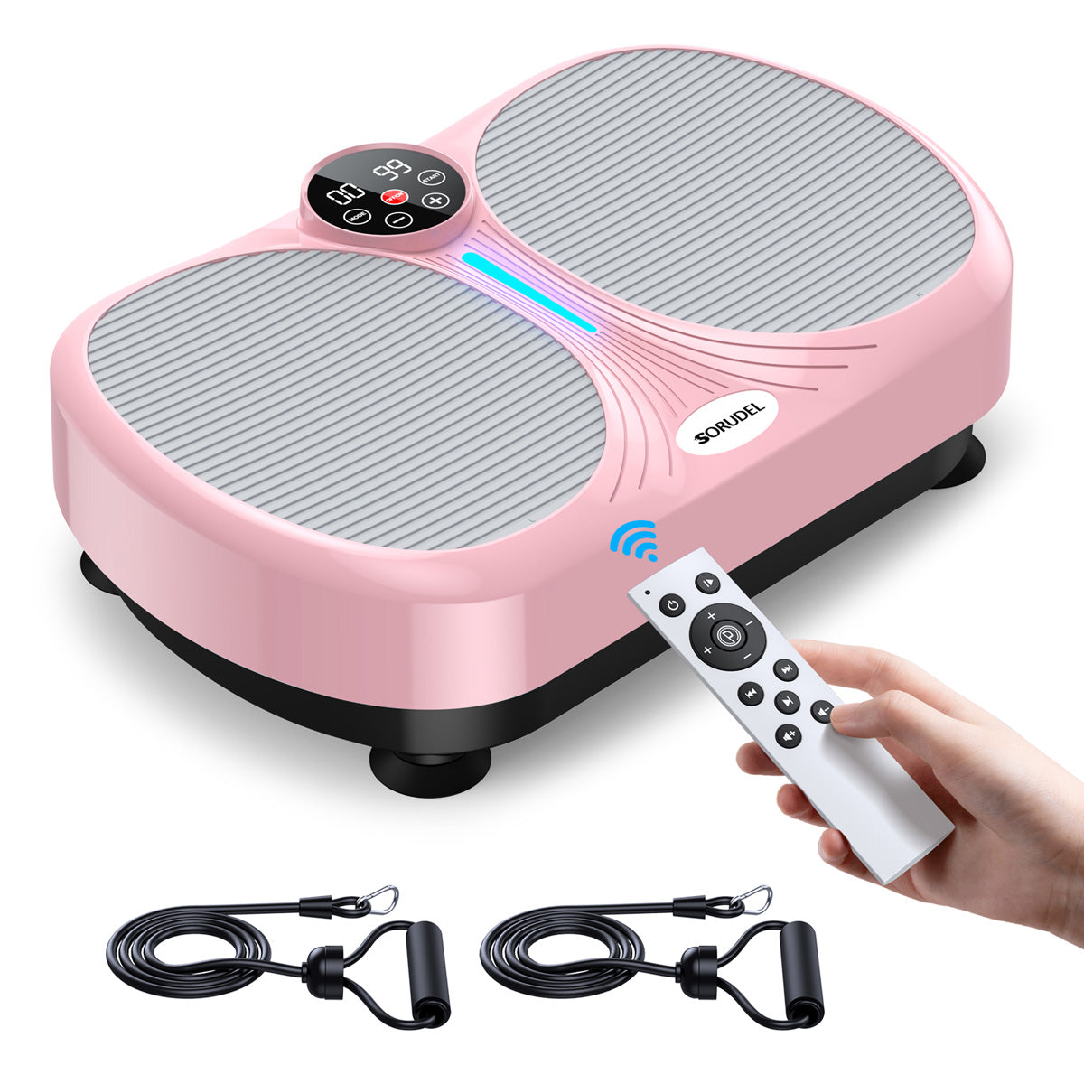 Dual-Foot Vibration Plate Machine with Remote Control & Resistance Bands