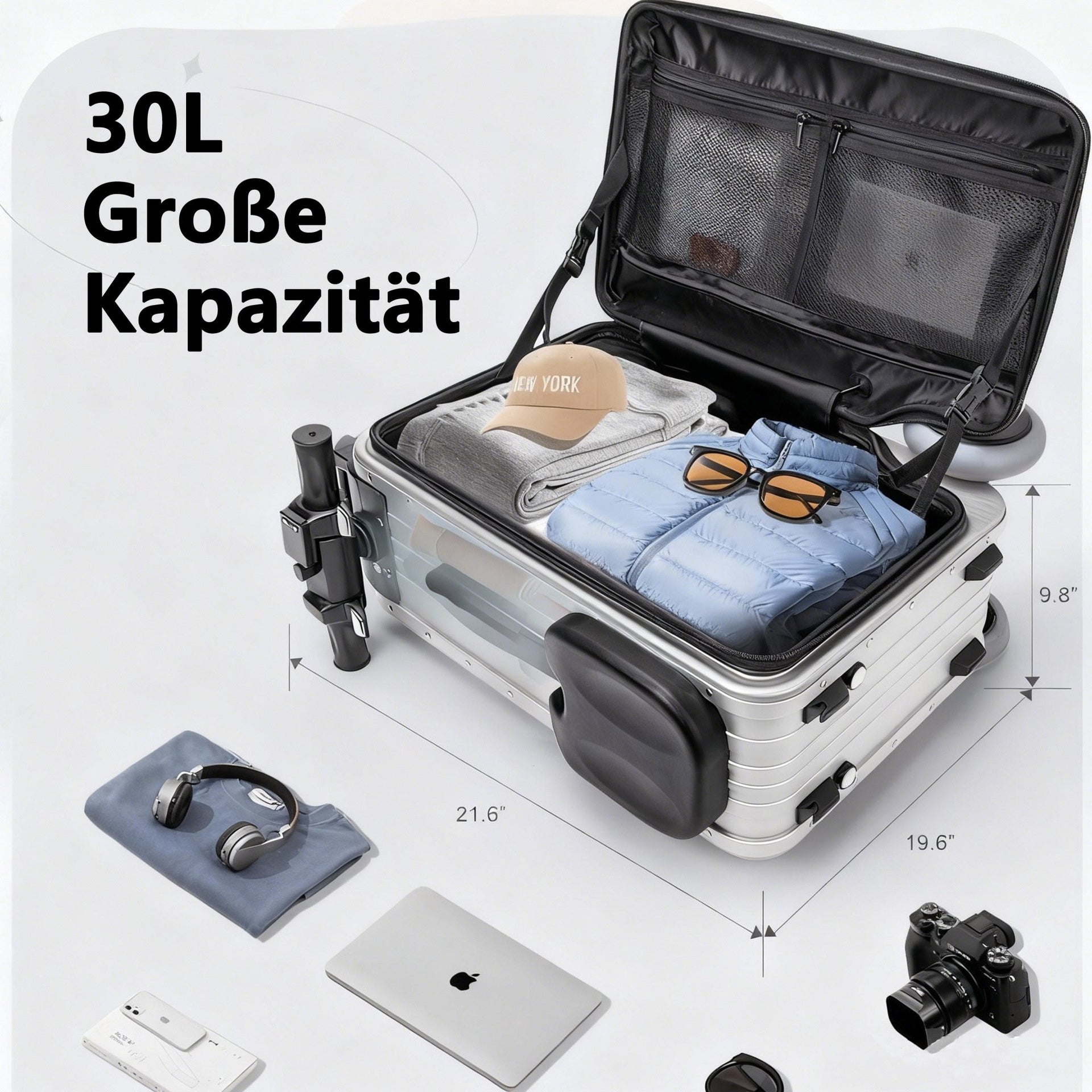 20 Zoll Hartschalenkoffer mit TSA-Schloss, Handgepäck Reisekoffer, für Reisen & Urlaub - AGILITHOR