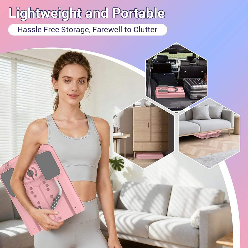 Foldable Full Body Workout Board with Resistance Bands & Phone Holder