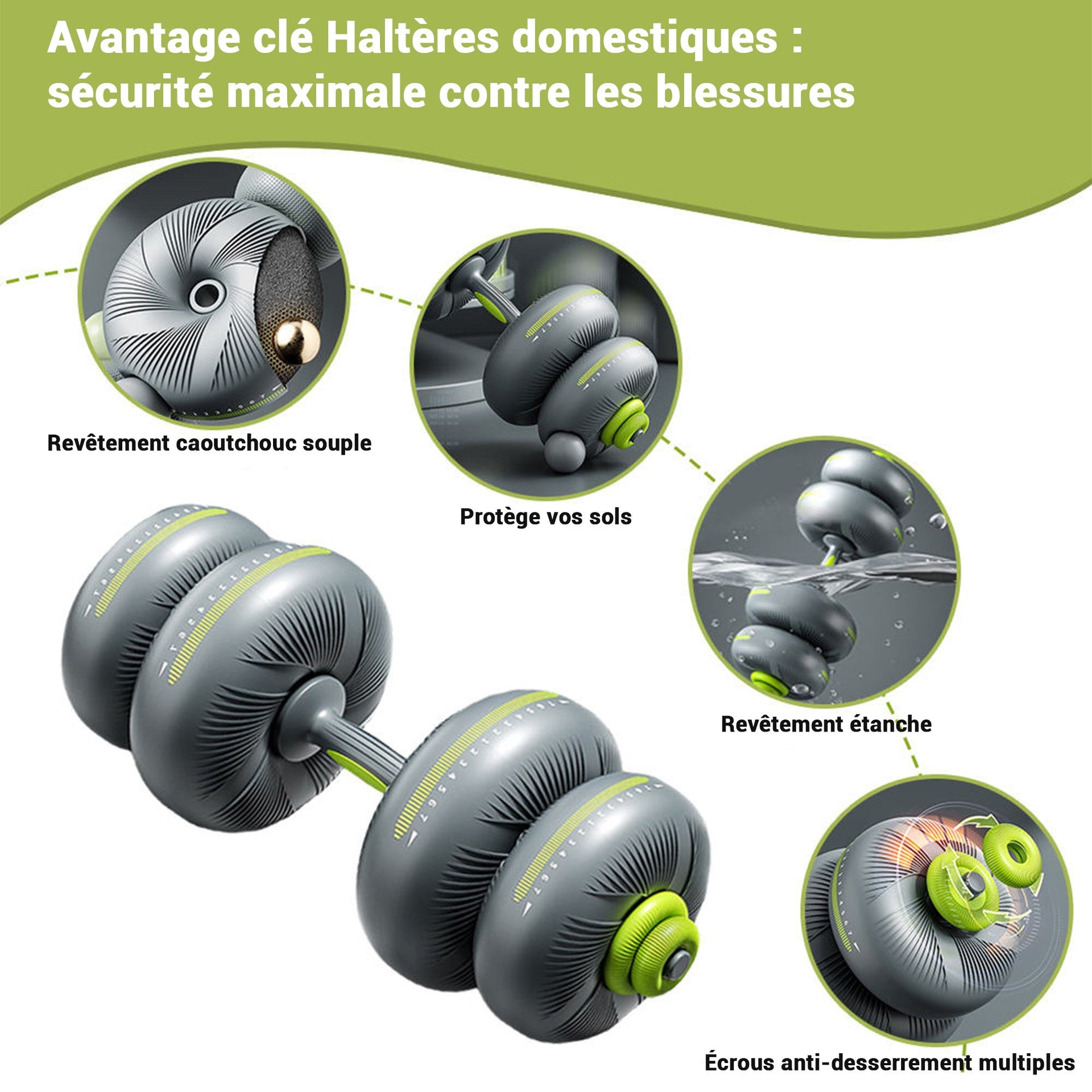 3-in-1 Adjustable Dumbbell, Barbell & Kettlebell Set - AGILITHOR