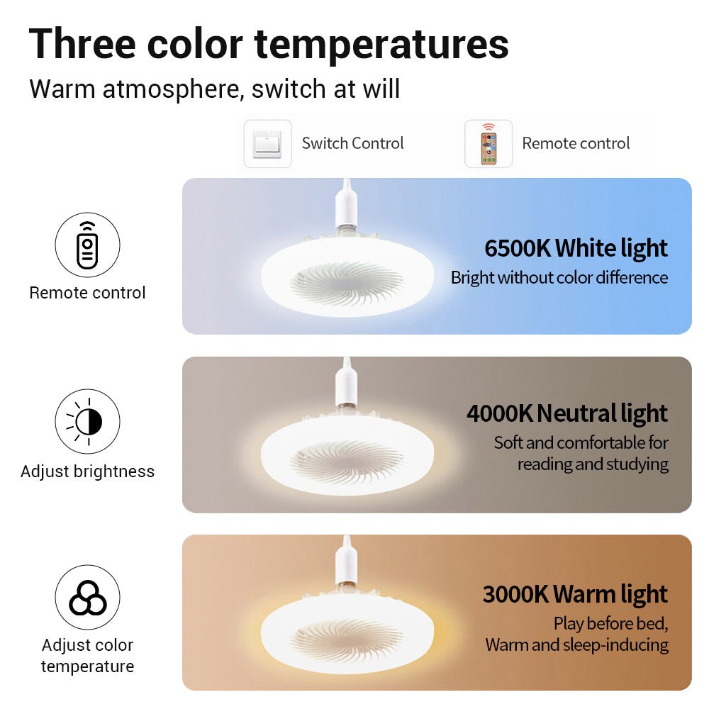 3-in-1 Ceiling Fan Light with Remote Control- AGILITHOR