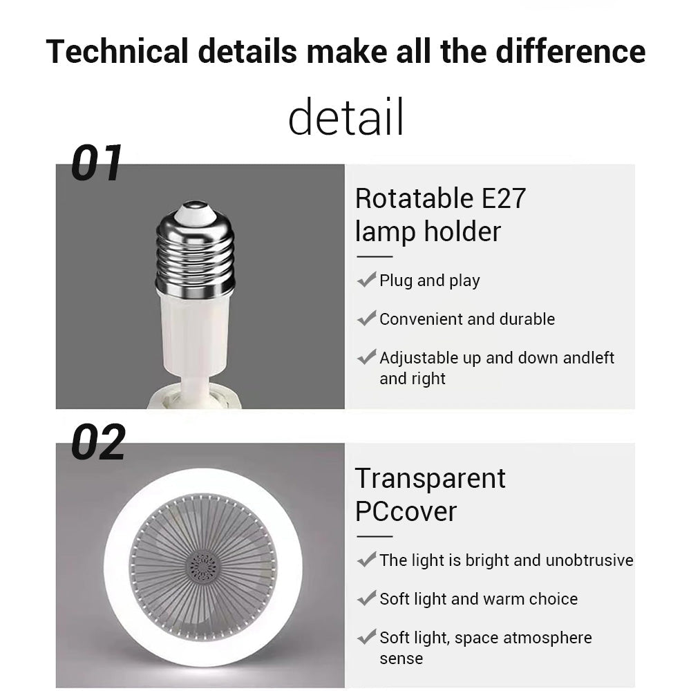 3-in-1 Ceiling Fan Light with Remote Control- AGILITHOR