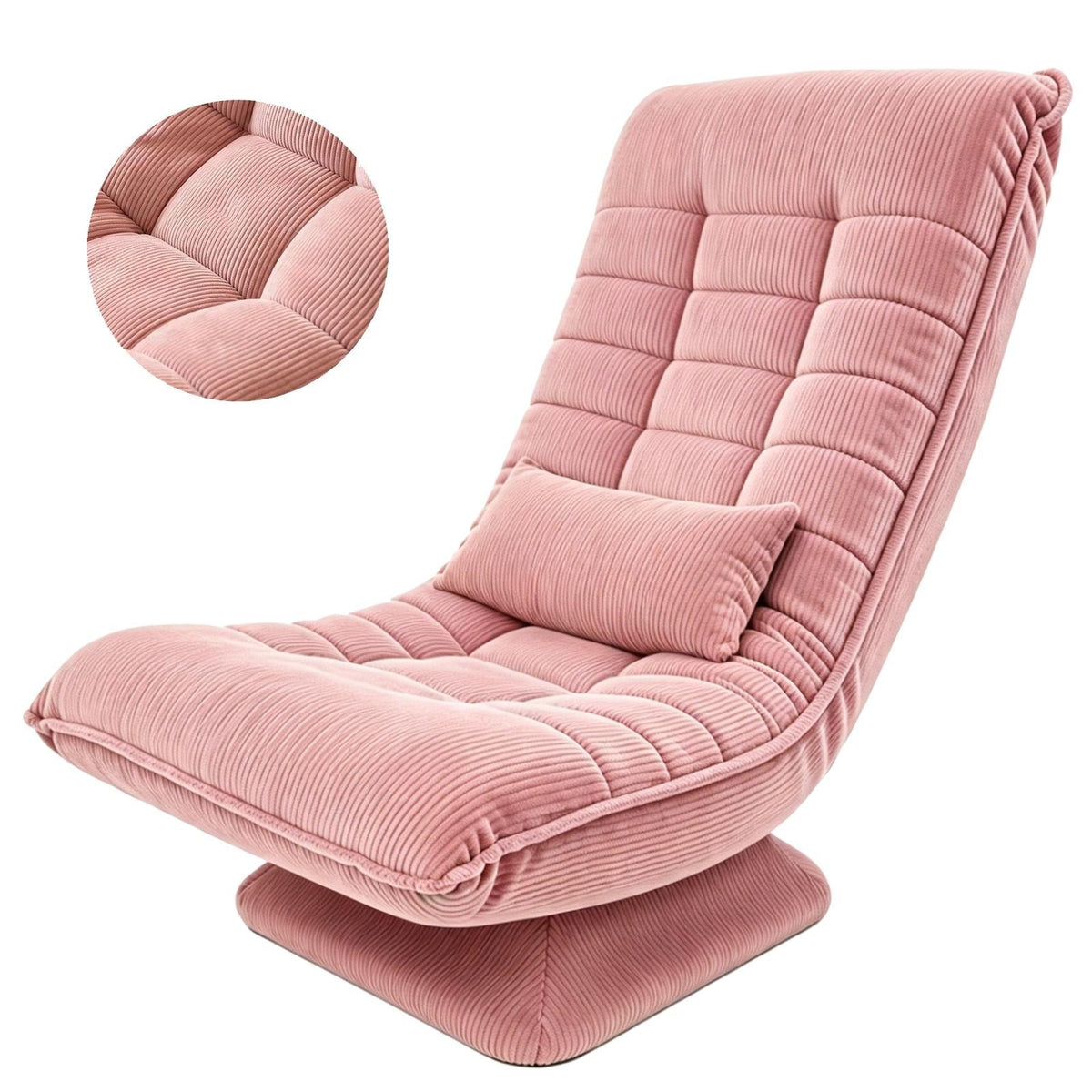 360° Rotating Floor Chair, Memory Foam Lounge Seat,Comfortable Backrest, Relaxation Chair for Gaming, Reading,Playing & Meditation - AGILITHOR