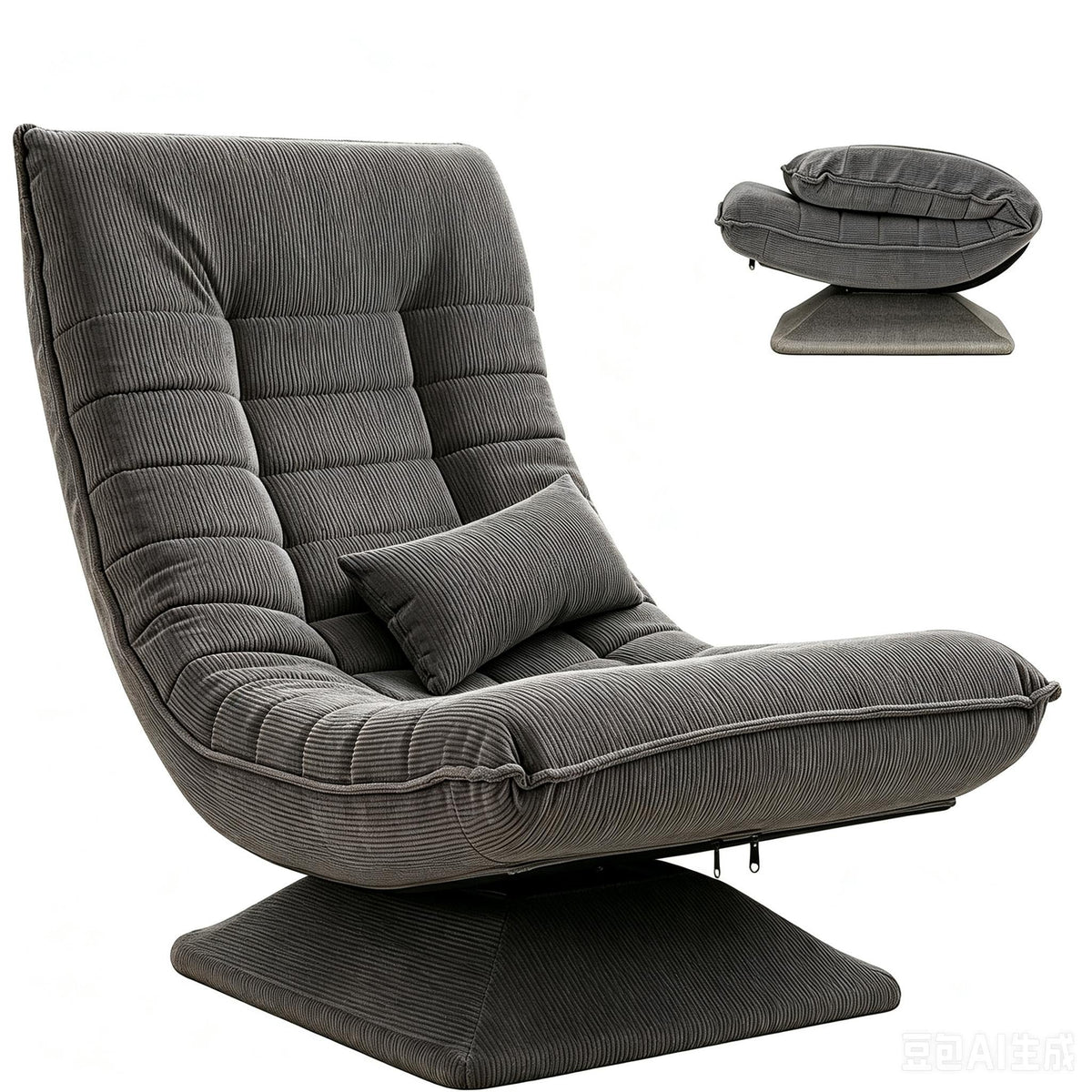 360° Rotating Floor Chair, Memory Foam Lounge Seat,Comfortable Backrest, Relaxation Chair for Gaming, Reading,Playing & Meditation - AGILITHOR