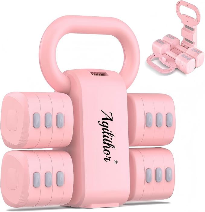 Adjustable Kettlebell & Dumbbell 2-in-1 – Modular Weight Set