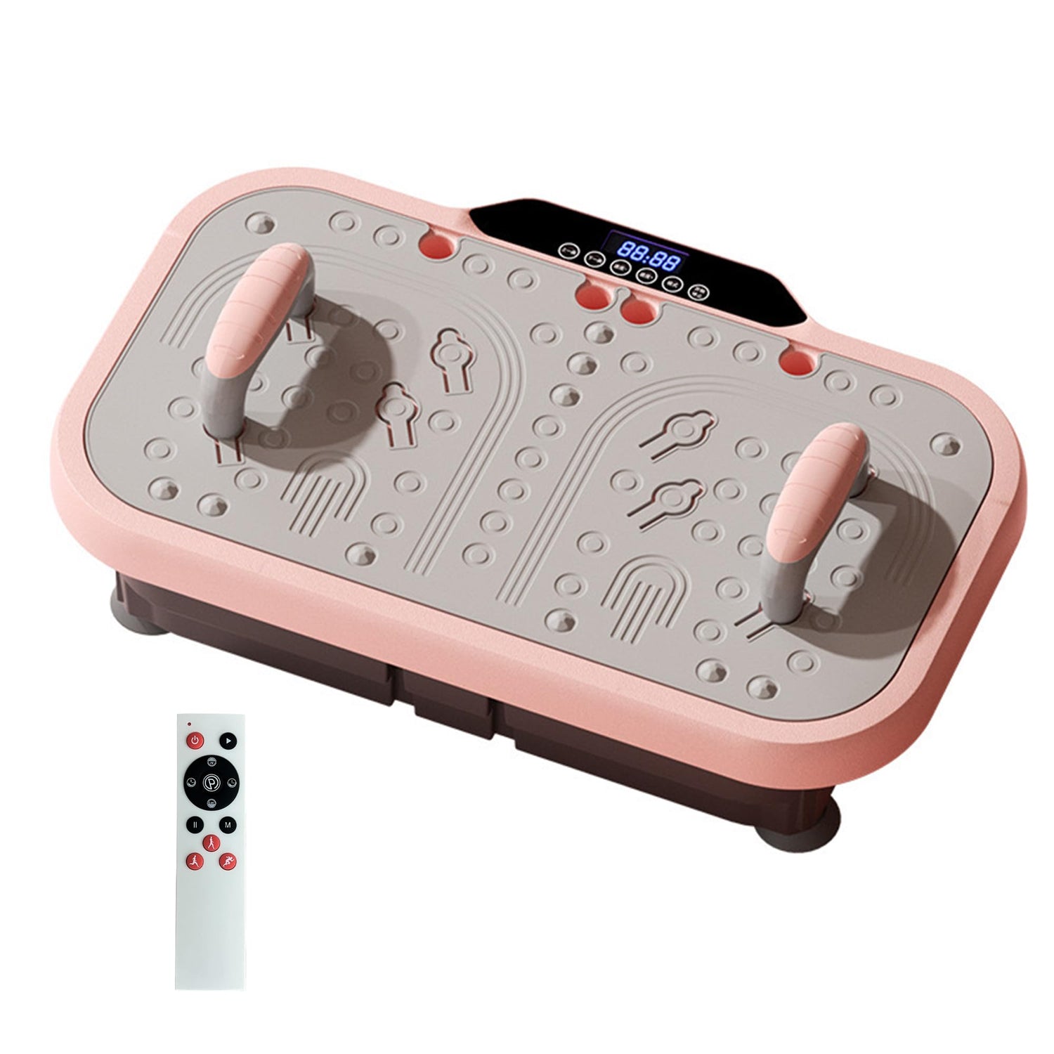 Vibration Plate Machine with Remote Control, LED Display & Massage Nodes