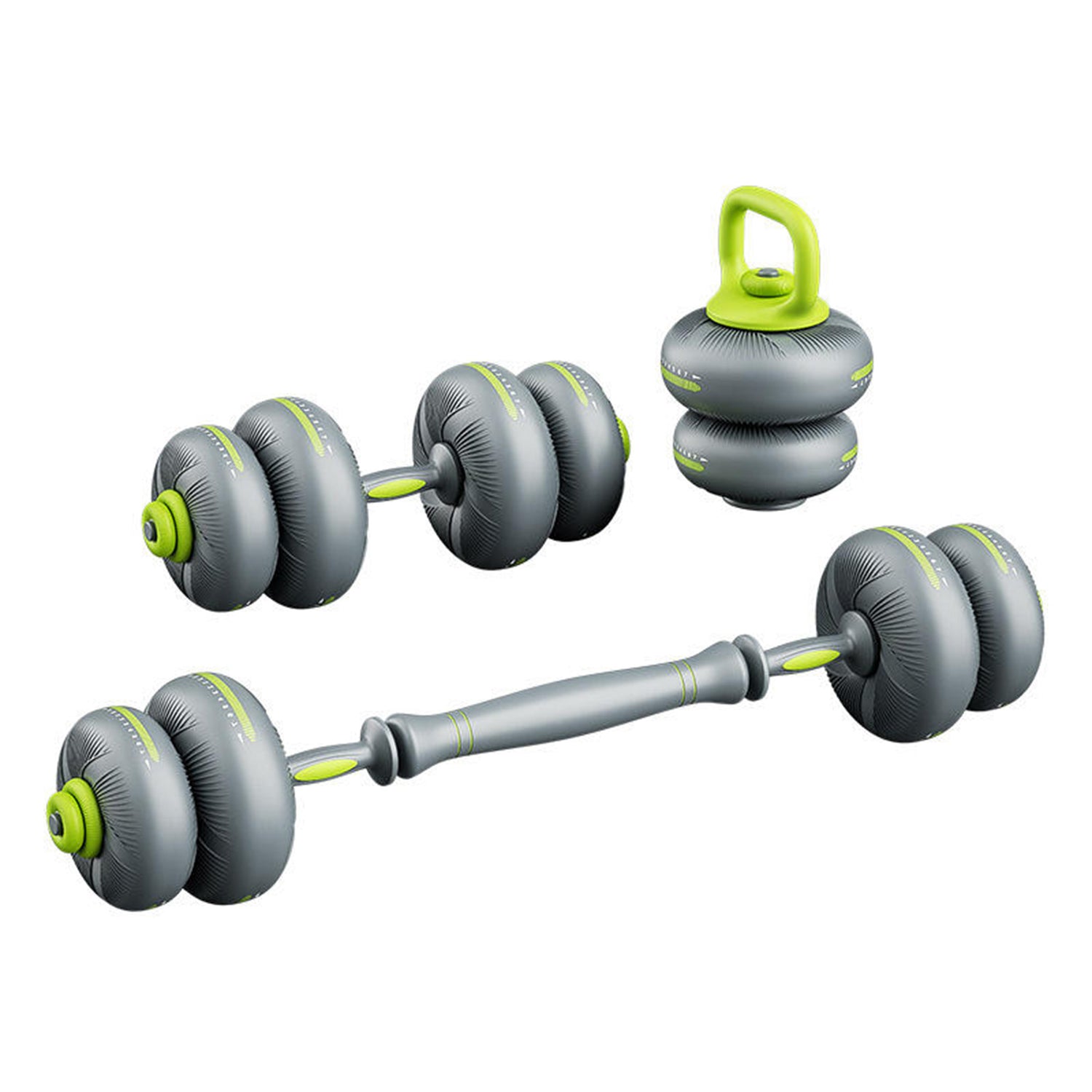 3-in-1 Adjustable Dumbbell, Barbell & Kettlebell Set