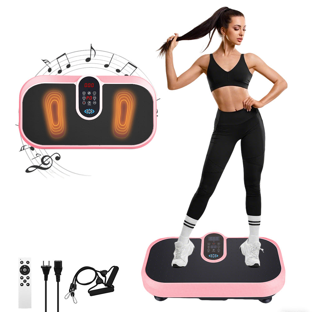 Vibration Plate Machine with Heated Foot Pads, Bluetooth Speaker & Remote Control