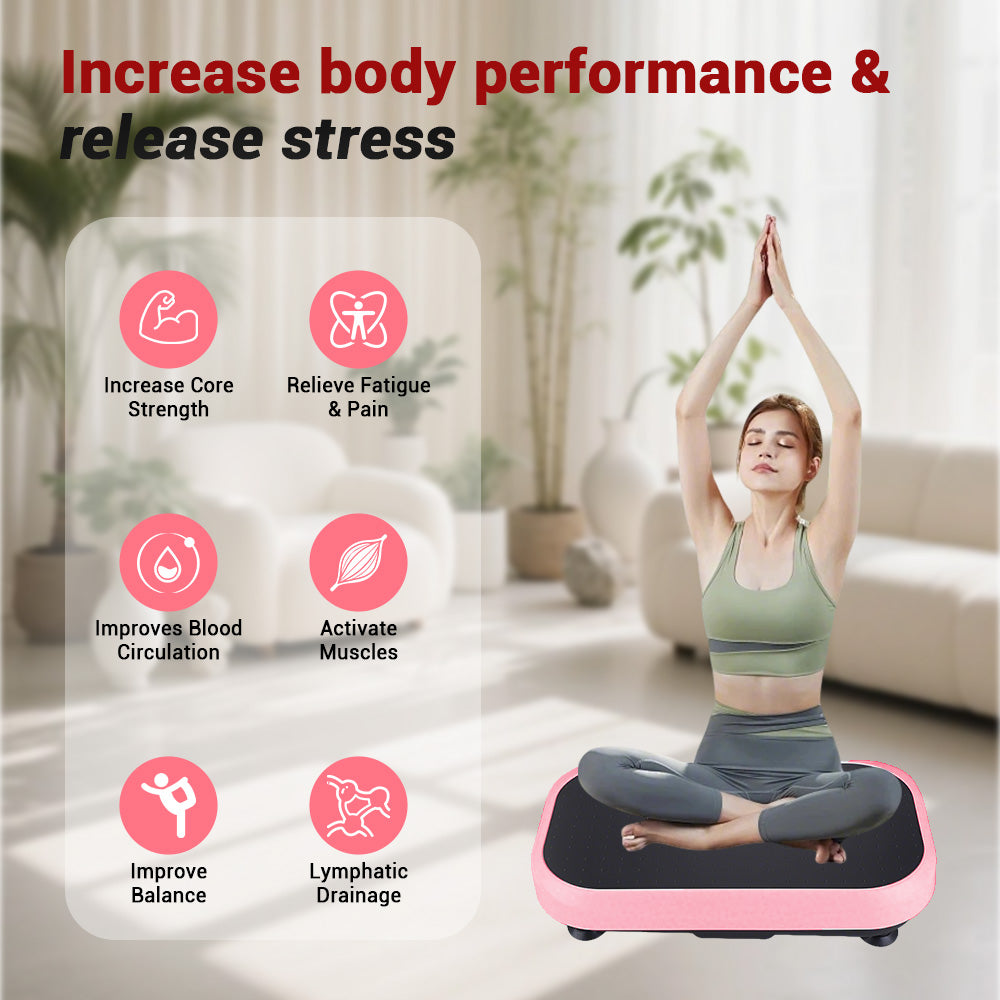 Vibration Plate Machine with Heated Foot Pads, Bluetooth Speaker & Remote Control