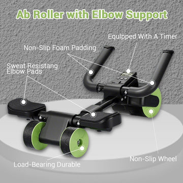 AGILITHOR Ab Roller Wheel with LCD Counter & Elbow Support & Knee Mat