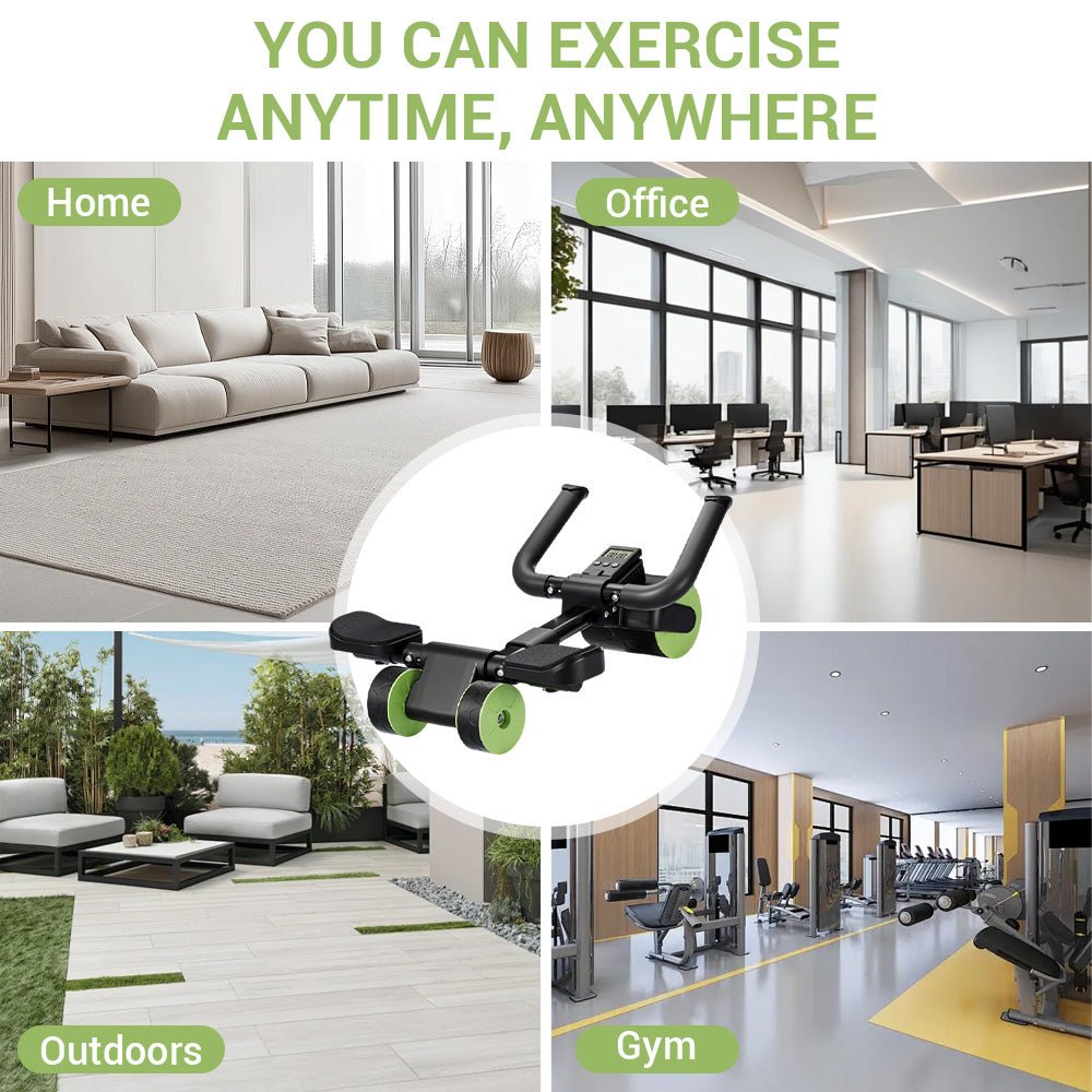 AGILITHOR Ab Roller Wheel with LCD Counter & Elbow Support & Knee Mat