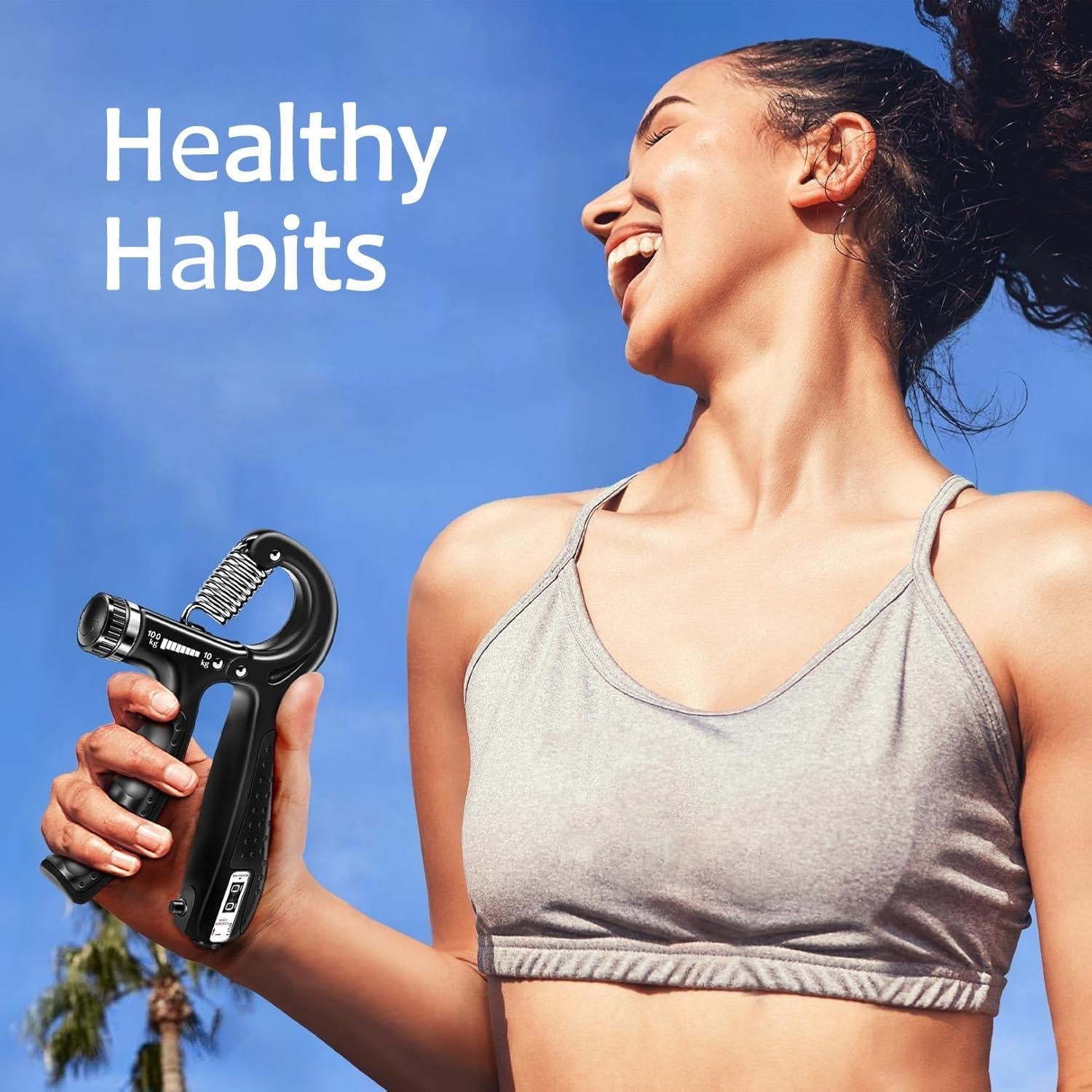 Adjustable Grip Strengthener with Digital Counter (10-100kg) - AGILITHOR
