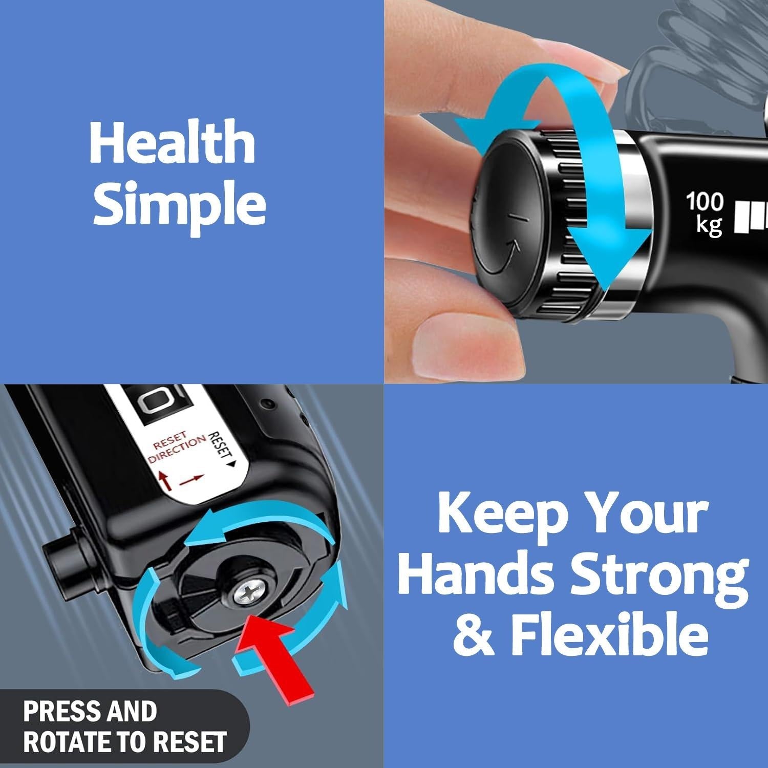 Adjustable Grip Strengthener with Digital Counter (10-100kg) - AGILITHOR