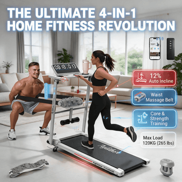 AGILITHOR 4-in-1 Foldable Incline Treadmill with Waist Massage Belt - AGILITHOR