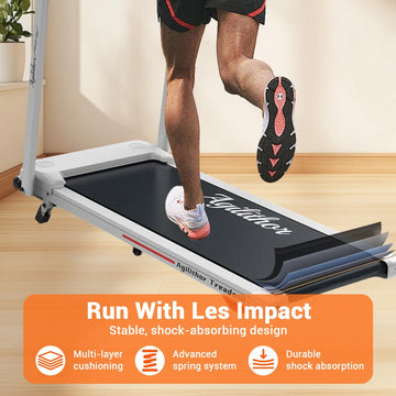Agilithor Folding Treadmill with 8% Auto Incline, LED Display & Bluetooth Speaker - AGILITHOR