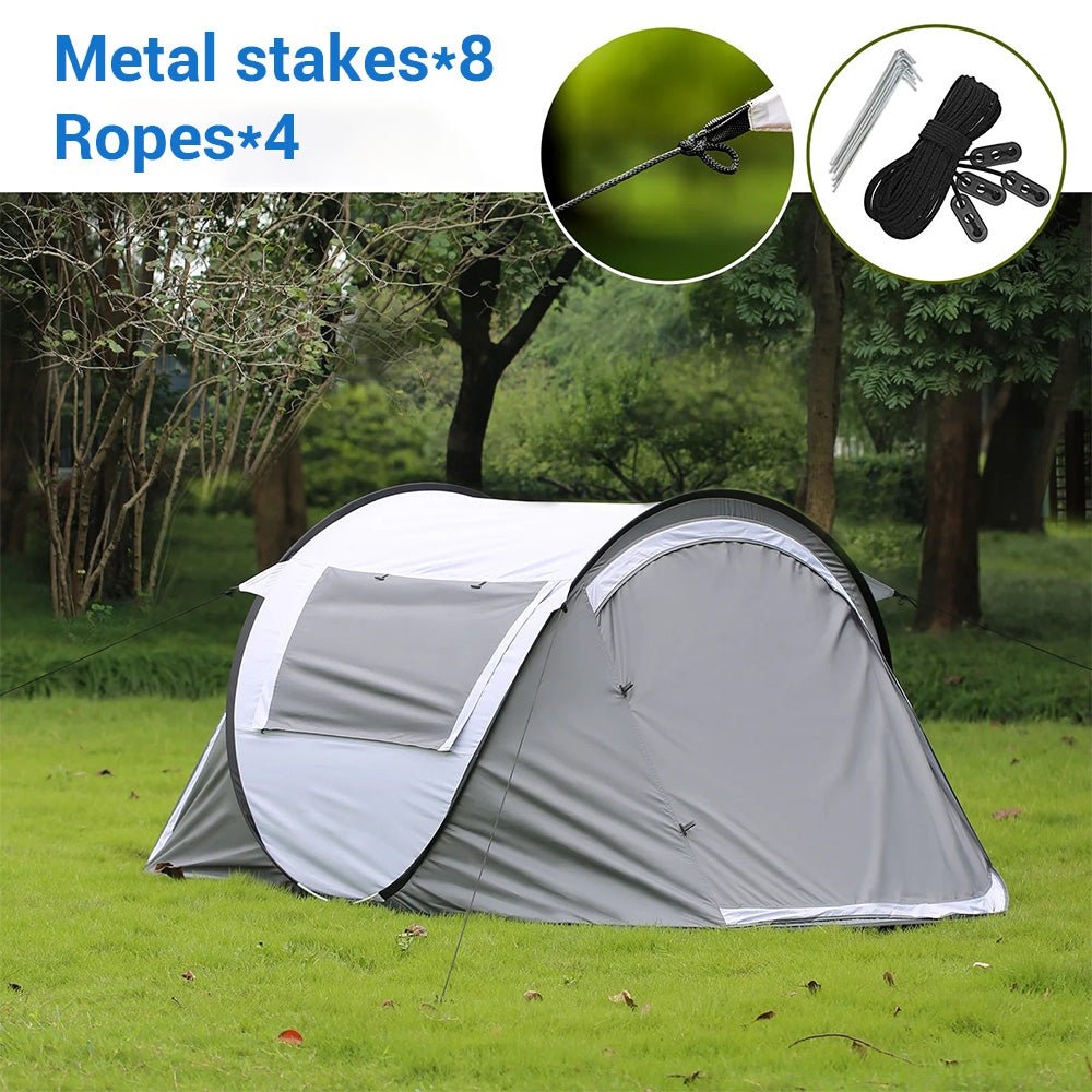Agilithor Large Pop-Up Camping Tent with Awning — 5-Person Instant Setup Waterproof - AGILITHOR