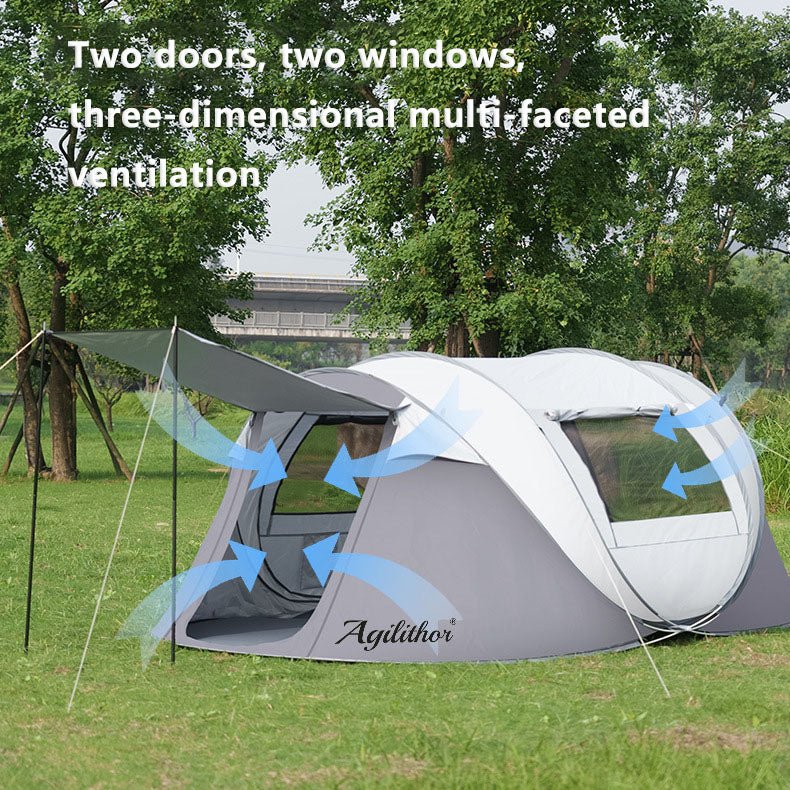 Agilithor Pop-Up Camping Tent — 4-Person Instant Setup Waterproof Family Tent - AGILITHOR