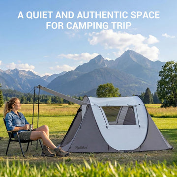 Agilithor Pop-Up Camping Tent — 4-Person Instant Setup Waterproof Family Tent - AGILITHOR