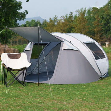 Agilithor Pop-Up Camping Tent with Sun Canopy — 4-6 Person - AGILITHOR