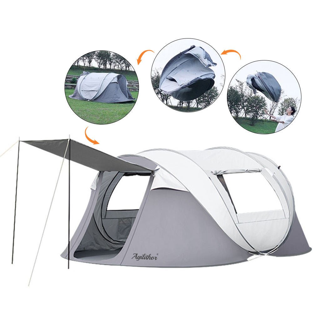 Agilithor Pop Up Tent with Sun Canopy — 4-6 Person