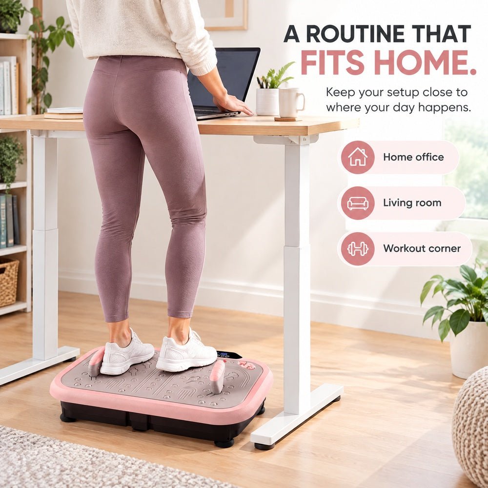 Agilithor Vibration Plate Exercise Machine 200-Speed Whole Body Vibration Plate Girls Fitness Platform with Resistance Bands & Remote Control for Home Gym Use Ideal - AGILITHOR