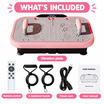 Agilithor Vibration Plate Exercise Machine 200-Speed Whole Body Vibration Plate Girls Fitness Platform with Resistance Bands & Remote Control for Home Gym Use Ideal - AGILITHOR