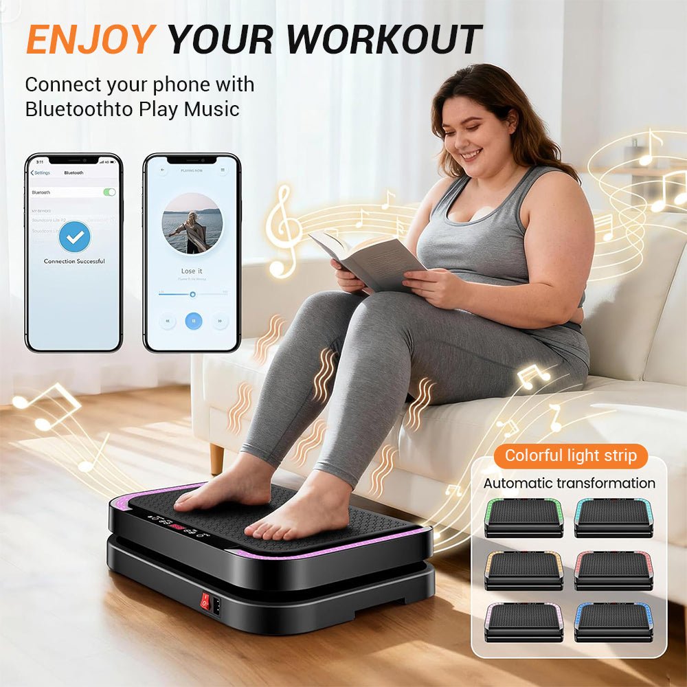 Agilithor Vibration Plate Machine with Bluetooth Speaker, Resistance Bands & Remote Control - AGILITHOR
