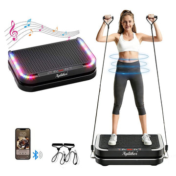 Agilithor Vibration Plate Machine with Bluetooth Speaker, Resistance Bands & Remote Control - AGILITHOR