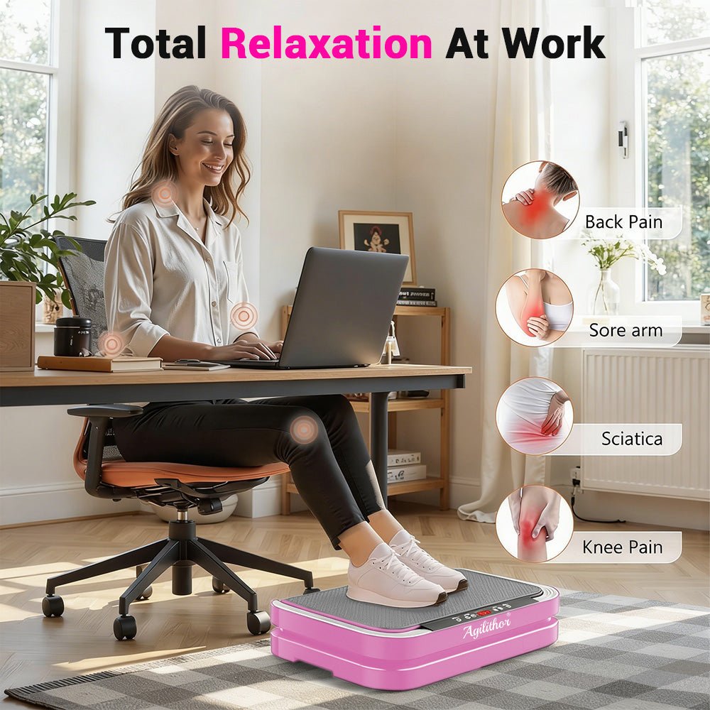 Agilithor Vibration Plate Machine with Bluetooth Speaker, Resistance Bands & Remote Control - AGILITHOR