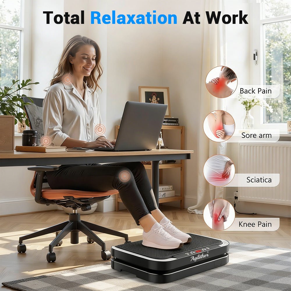 Agilithor Vibration Plate Machine with Bluetooth Speaker, Resistance Bands & Remote Control - AGILITHOR