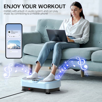 Dual-Foot Vibration Plate Machine with Remote Control & Resistance Bands - AGILITHOR