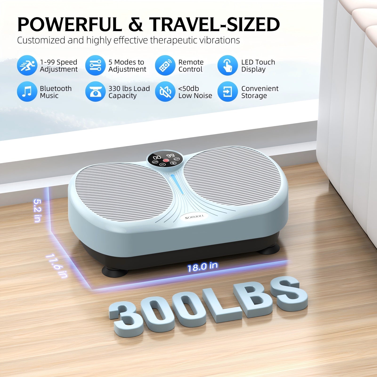 Dual-Foot Vibration Plate Machine with Remote Control & Resistance Bands - AGILITHOR