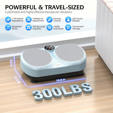 Dual-Foot Vibration Plate Machine with Remote Control & Resistance Bands - AGILITHOR