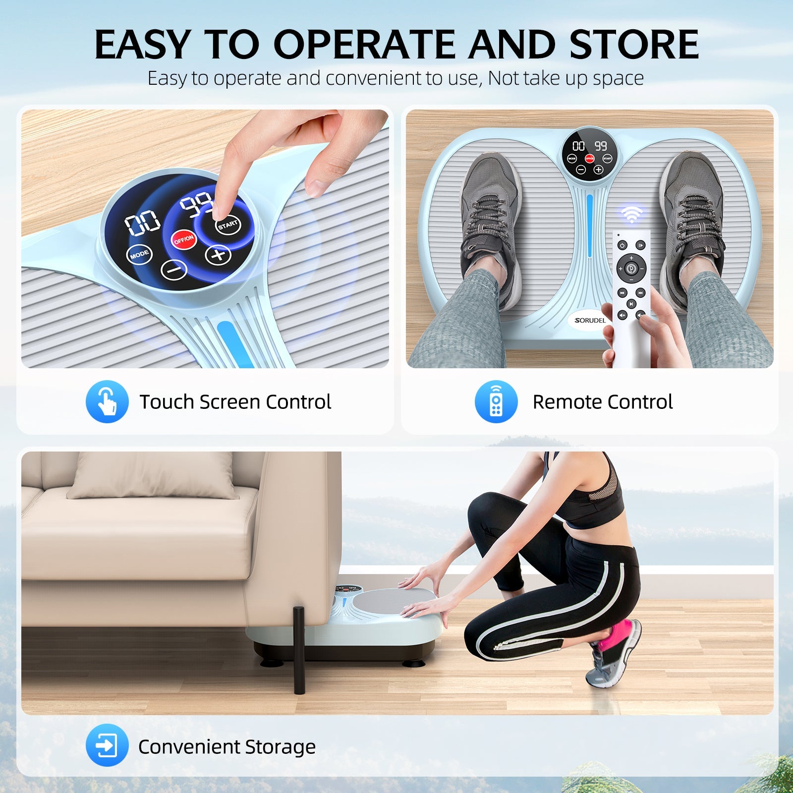 Dual-Foot Vibration Plate Machine with Remote Control & Resistance Bands - AGILITHOR