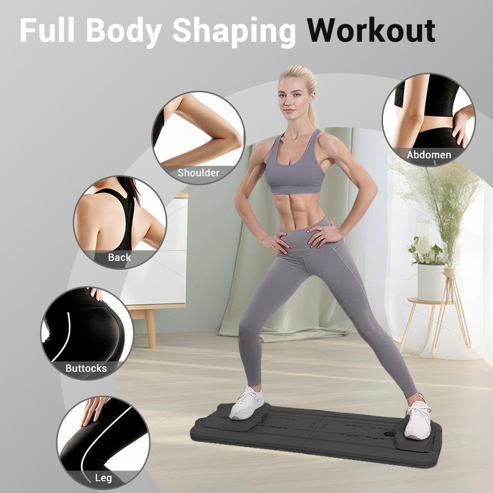 Foldable Full Body Workout Board with Resistance Bands & Phone Holder - AGILITHOR