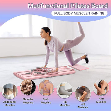 Foldable Pilates Workout Board with Resistance Bands & Phone Holder - AGILITHOR
