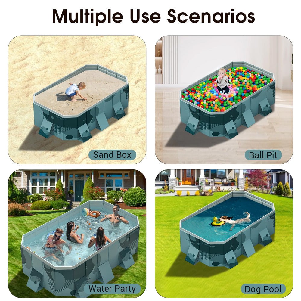 Foldable Kids Swimming Pool with Full Accessories Set - AGILITHOR