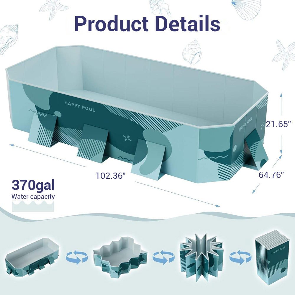 Foldable Kids Swimming Pool with Full Accessories Set - AGILITHOR