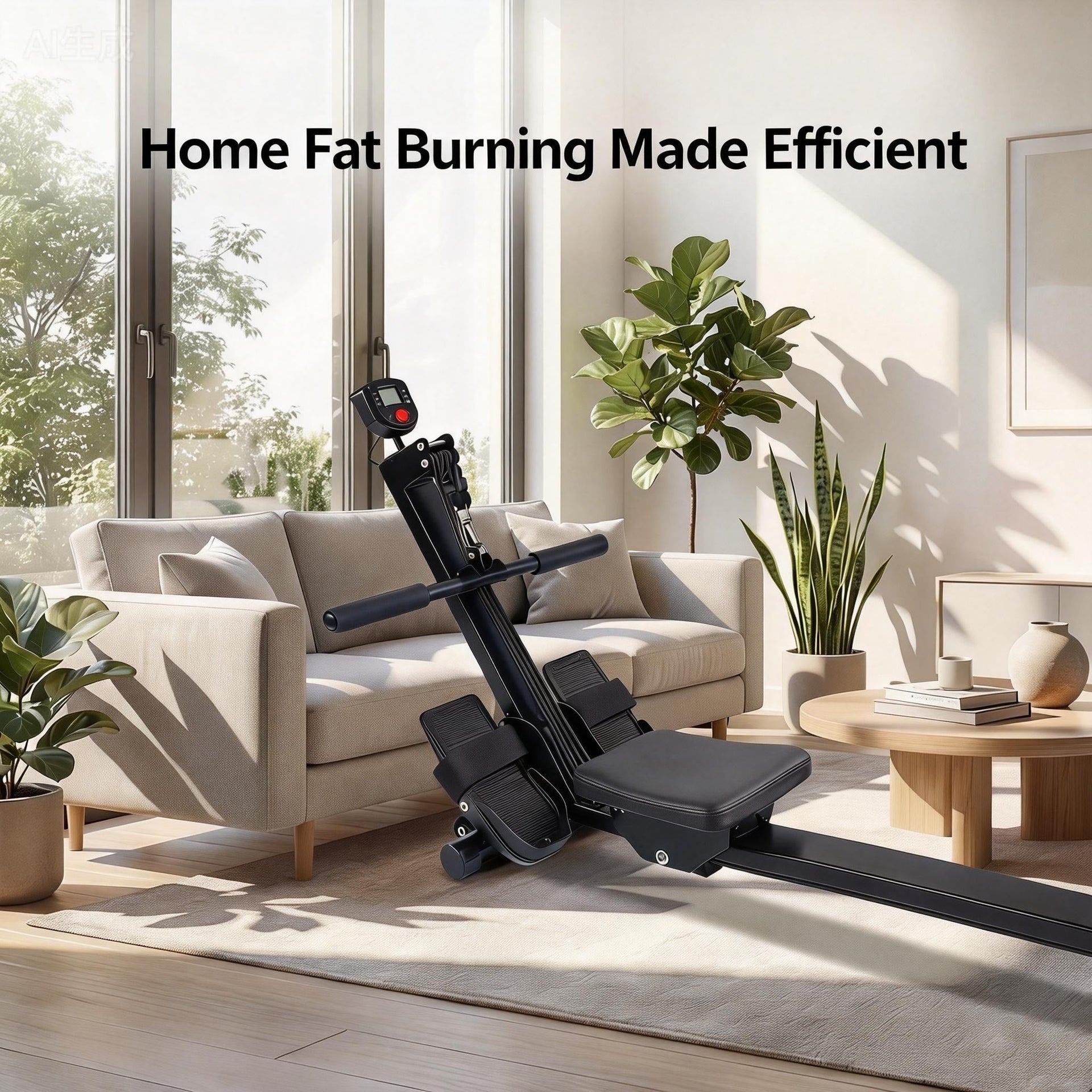 Foldable Rowing Machine with LCD Monitor — Adjustable Resistance Home Rower - AGILITHOR