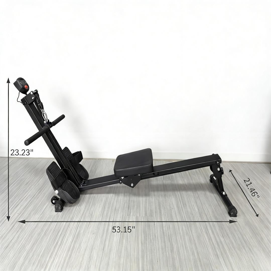 Foldable Rowing Machine with LCD Monitor — Adjustable Resistance Home Rower - AGILITHOR