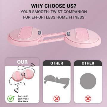 Foldable Twist Stepper Disc with Resistance Bands & LCD Counter - AGILITHOR