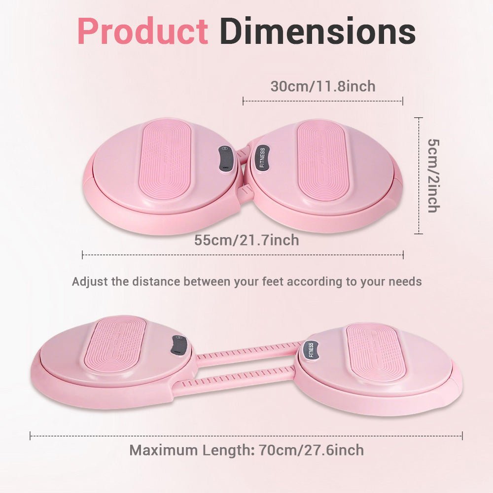 Foldable Twist Stepper Disc with Resistance Bands & LCD Counter - AGILITHOR
