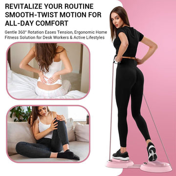 Foldable Twist Stepper Disc with Resistance Bands & LCD Counter - AGILITHOR