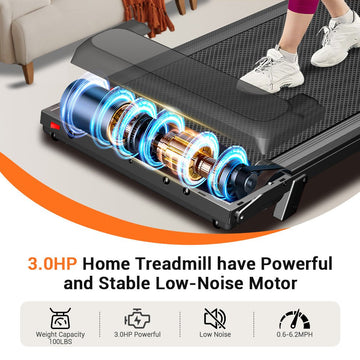 Folding Treadmill with 5.2% Incline & Bluetooth App Control - AGILITHOR